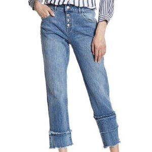 DL1961 PATTI Women's High Rise Straight Ankle Jeans Cool Blue Button Fly Size 28
